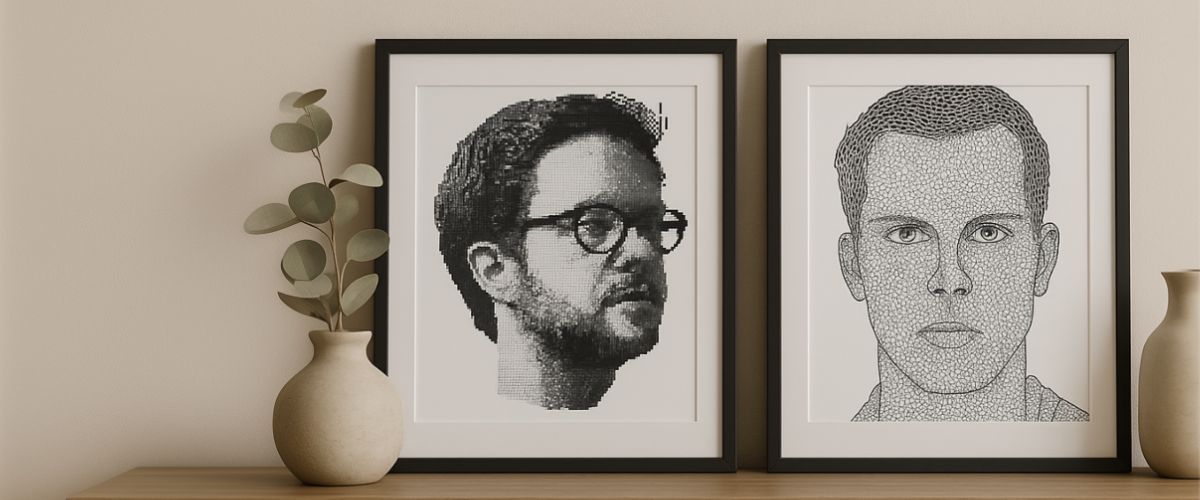 Finished framed portrait