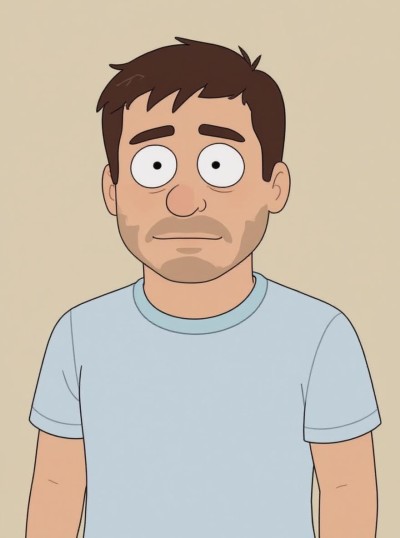 Low-quality AI portrait example
